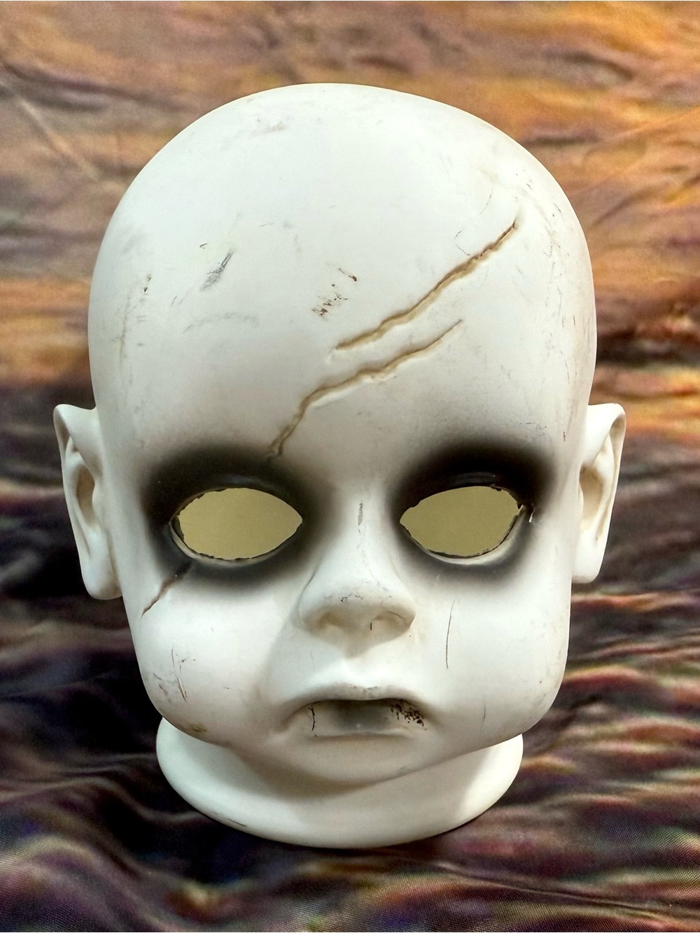 Haunted baby doll possessed face head Halloween prop decor